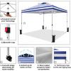 imageCROWN SHADES 10x10 Pop Up Canopy  Beach Tent with One Push Setup  Easy Outdoor Sun Shade for Events Parties Camping  Gazebo with STONGo Cover Bag Silver Coated Top RedNavy Blue Stripes