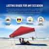 imageCROWN SHADES 10x10 Pop Up Canopy  Beach Tent with One Push Setup  Easy Outdoor Sun Shade for Events Parties Camping  Gazebo with STONGo Cover Bag Silver Coated Top RedRed