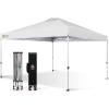 imageCROWN SHADES 10x10 Pop Up Canopy  Beach Tent with One Push Setup  Easy Outdoor Sun Shade for Events Parties Camping  Gazebo with STONGo Cover Bag Silver Coated Top RedSilvercoated White