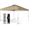 imageCROWN SHADES 10x10 Pop Up Canopy  Beach Tent with One Push Setup  Easy Outdoor Sun Shade for Events Parties Camping  Gazebo with STONGo Cover Bag Silver Coated Top RedBeige