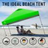 imageCROWN SHADES 10x10 Pop Up Canopy  Beach Tent with One Push Setup  Easy Outdoor Sun Shade for Events Parties Camping  Gazebo with STONGo Cover Bag Silver Coated Top RedGreen