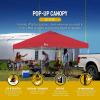 imageCROWN SHADES 10x10 Pop Up Canopy  Beach Tent with One Push Setup  Easy Outdoor Sun Shade for Events Parties Camping  Gazebo with STONGo Cover Bag Silver Coated Top RedRed