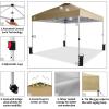 imageCROWN SHADES 10x10 Pop Up Canopy  Beach Tent with One Push Setup  Easy Outdoor Sun Shade for Events Parties Camping  Gazebo with STONGo Cover Bag Silver Coated Top RedBeige