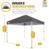 imageCROWN SHADES 10x10 Pop Up Canopy  Beach Tent with One Push Setup  Easy Outdoor Sun Shade for Events Parties Camping  Gazebo with STONGo Cover Bag Silver Coated Top RedGrid Grey