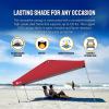 imageCROWN SHADES 10x10 Pop Up Canopy  Beach Tent with One Push Setup  Easy Outdoor Sun Shade for Events Parties Camping  Gazebo with STONGo Cover Bag Silver Coated Top RedRed