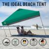 imageCROWN SHADES 10x10 Pop Up Canopy  Beach Tent with One Push Setup  Easy Outdoor Sun Shade for Events Parties Camping  Gazebo with STONGo Cover Bag Silver Coated Top RedForest Green