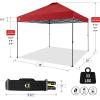imageCROWN SHADES 10x10 Pop Up Canopy Tent  Patented Center Lock One Push Instant Outdoor Canopy Beach Tent with STONGo Bag 8 Stakes ampamp 4 Sand BagsKhaki10x10 Adjustable