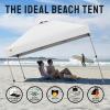 imageCROWN SHADES 10x10 Pop Up Canopy Tent  Patented Center Lock One Push Instant Outdoor Canopy Beach Tent with STONGo Bag 8 Stakes ampamp 4 Sand BagsKhaki10x10 Adjustable
