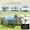 imageCROWN SHADES 10x10 Pop Up Canopy Tent  Patented Center Lock One Push Instant Outdoor Canopy Beach Tent with STONGo Bag 8 Stakes ampamp 4 Sand BagsKhaki10x10 Adjustable