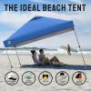 imageCROWN SHADES 10x10 Pop Up Canopy Tent  Patented Center Lock One Push Instant Outdoor Canopy Beach Tent with STONGo Bag 8 Stakes ampamp 4 Sand BagsKhaki10x10 Adjustable