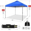 imageCROWN SHADES 10x10 Pop Up Canopy Tent  Patented Center Lock One Push Instant Outdoor Canopy Beach Tent with STONGo Bag 8 Stakes ampamp 4 Sand BagsKhaki10x10 Adjustable