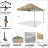 imageCROWN SHADES 10x10 Pop Up Canopy Tent  Patented Center Lock One Push Instant Outdoor Canopy Beach Tent with STONGo Bag 8 Stakes ampamp 4 Sand BagsKhaki10x10 Infinite Adjustment