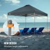 imageCROWN SHADES 10x10 Pop Up Canopy Tent  Patented Center Lock One Push Instant Outdoor Canopy Beach Tent with STONGo Bag 8 Stakes ampamp 4 Sand BagsKhaki10x10 Infinite Adjustment