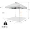 imageCROWN SHADES 10x10 Pop Up Canopy Tent  Patented Center Lock One Push Instant Outdoor Canopy Beach Tent with STONGo Bag 8 Stakes ampamp 4 Sand BagsKhaki10x10 Infinite Adjustment