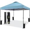 imageCROWN SHADES 10x10 Pop Up Canopy Tent  Patented Center Lock One Push Instant Outdoor Canopy Beach Tent with STONGo Bag 8 Stakes ampamp 4 Sand BagsKhaki10x10 Adjustable