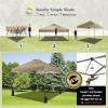 imageCROWN SHADES 10x10 Pop Up Canopy Tent  Patented Center Lock One Push Instant Outdoor Canopy Beach Tent with STONGo Bag 8 Stakes ampamp 4 Sand BagsKhaki10x10 Infinite Adjustment