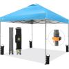 imageCROWN SHADES 10x10 Pop Up Canopy Tent  Patented Center Lock One Push Instant Outdoor Canopy Beach Tent with STONGo Bag 8 Stakes ampamp 4 Sand BagsKhaki10x10 Infinite Adjustment
