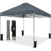 imageCROWN SHADES 10x10 Pop Up Canopy Tent  Patented Center Lock One Push Instant Outdoor Canopy Beach Tent with STONGo Bag 8 Stakes ampamp 4 Sand BagsKhaki10x10 Infinite Adjustment