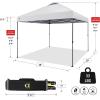 imageCROWN SHADES 10x10 Pop Up Canopy Tent  Patented Center Lock One Push Instant Outdoor Canopy Beach Tent with STONGo Bag 8 Stakes ampamp 4 Sand BagsKhaki10x10 Adjustable