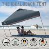 imageCROWN SHADES 10x10 Pop Up Canopy Tent  Patented Center Lock One Push Instant Outdoor Canopy Beach Tent with STONGo Bag 8 Stakes ampamp 4 Sand BagsKhaki10x10 Adjustable
