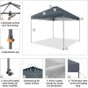 imageCROWN SHADES 10x10 Pop Up Canopy Tent  Patented Center Lock One Push Instant Outdoor Canopy Beach Tent with STONGo Bag 8 Stakes ampamp 4 Sand BagsKhaki10x10 Infinite Adjustment