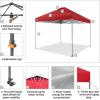 imageCROWN SHADES 10x10 Pop Up Canopy Tent  Patented Center Lock One Push Instant Outdoor Canopy Beach Tent with STONGo Bag 8 Stakes ampamp 4 Sand BagsKhaki10x10 Infinite Adjustment