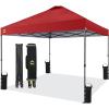 imageCROWN SHADES 10x10 Pop Up Canopy Tent  Patented Center Lock One Push Instant Outdoor Canopy Beach Tent with STONGo Bag 8 Stakes ampamp 4 Sand BagsKhaki10x10 Adjustable