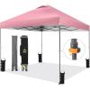 imageCROWN SHADES 10x10 Pop Up Canopy Tent  Patented Center Lock One Push Instant Outdoor Canopy Beach Tent with STONGo Bag 8 Stakes ampamp 4 Sand BagsKhaki10x10 Infinite Adjustment