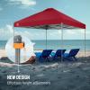imageCROWN SHADES 10x10 Pop Up Canopy Tent  Patented Center Lock One Push Instant Outdoor Canopy Beach Tent with STONGo Bag 8 Stakes ampamp 4 Sand BagsKhaki10x10 Infinite Adjustment