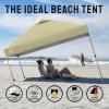 imageCROWN SHADES 10x10 Pop Up Canopy Tent  Patented Center Lock One Push Instant Outdoor Canopy Beach Tent with STONGo Bag 8 Stakes ampamp 4 Sand BagsKhaki10x10 Adjustable
