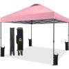 imageCROWN SHADES 10x10 Pop Up Canopy Tent  Patented Center Lock One Push Instant Outdoor Canopy Beach Tent with STONGo Bag 8 Stakes ampamp 4 Sand BagsKhaki10x10 Adjustable