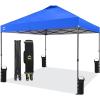 imageCROWN SHADES 10x10 Pop Up Canopy Tent  Patented Center Lock One Push Instant Outdoor Canopy Beach Tent with STONGo Bag 8 Stakes ampamp 4 Sand BagsKhaki10x10 Adjustable