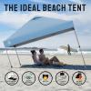 imageCROWN SHADES 10x10 Pop Up Canopy Tent  Patented Center Lock One Push Instant Outdoor Canopy Beach Tent with STONGo Bag 8 Stakes ampamp 4 Sand BagsKhaki10x10 Adjustable