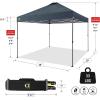 imageCROWN SHADES 10x10 Pop Up Canopy Tent  Patented Center Lock One Push Instant Outdoor Canopy Beach Tent with STONGo Bag 8 Stakes ampamp 4 Sand BagsKhaki10x10 Adjustable