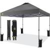 imageCROWN SHADES 10x10 Pop Up Canopy Tent  Patented Center Lock One Push Instant Outdoor Canopy Beach Tent with STONGo Bag 8 Stakes ampamp 4 Sand BagsKhaki10x10 Adjustable