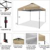 imageCROWN SHADES 10x10 Pop Up Canopy Tent  Patented Center Lock One Push Instant Outdoor Canopy Beach Tent with STONGo Bag 8 Stakes ampamp 4 Sand BagsKhaki10x10 Adjustable