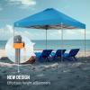 imageCROWN SHADES 10x10 Pop Up Canopy Tent  Patented Center Lock One Push Instant Outdoor Canopy Beach Tent with STONGo Bag 8 Stakes ampamp 4 Sand BagsKhaki10x10 Infinite Adjustment