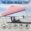 imageCROWN SHADES 10x10 Pop Up Canopy Tent  Patented Center Lock One Push Instant Outdoor Canopy Beach Tent with STONGo Bag 8 Stakes ampamp 4 Sand BagsKhaki10x10 Adjustable