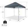 imageCROWN SHADES 10x10 Pop Up Canopy Tent  Patented Center Lock One Push Instant Outdoor Canopy Beach Tent with STONGo Bag 8 Stakes ampamp 4 Sand BagsKhaki10x10 Infinite Adjustment