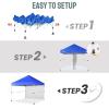 imageCROWN SHADES 10x10 Pop Up Canopy Tent with 1 Comercial Kit Instant Commercial Tent with Patended Centerlock 400D Silver Coated Fabric 1 Sidewall 4quot Wheels StoN Go BagGreyBlue