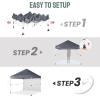 imageCROWN SHADES 10x10 Pop Up Canopy Tent with 1 Comercial Kit Instant Commercial Tent with Patended Centerlock 400D Silver Coated Fabric 1 Sidewall 4quot Wheels StoN Go BagGreyGray