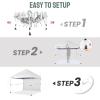 imageCROWN SHADES 10x10 Pop Up Canopy Tent with 1 Comercial Kit Instant Commercial Tent with Patended Centerlock 400D Silver Coated Fabric 1 Sidewall 4quot Wheels StoN Go BagGreyWhite