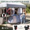 imageCROWN SHADES 10x10 Pop Up Canopy Tent with 1 Comercial Kit Instant Commercial Tent with Patended Centerlock 400D Silver Coated Fabric 1 Sidewall 4quot Wheels StoN Go BagGreyWhite