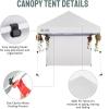 imageCROWN SHADES 10x10 Pop Up Canopy Tent with 1 Comercial Kit Instant Commercial Tent with Patended Centerlock 400D Silver Coated Fabric 1 Sidewall 4quot Wheels StoN Go BagGreyWhite