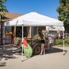 imageCROWN SHADES 10x10 Pop Up Canopy Tent with 1 Comercial Kit Instant Commercial Tent with Patended Centerlock 400D Silver Coated Fabric 1 Sidewall 4quot Wheels StoN Go BagGreyWhite