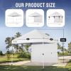 imageCROWN SHADES 10x10 Pop Up Canopy Tent with 1 Comercial Kit Instant Commercial Tent with Patended Centerlock 400D Silver Coated Fabric 1 Sidewall 4quot Wheels StoN Go BagGreyWhite