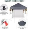 imageCROWN SHADES 10x10 Pop Up Canopy Tent with 1 Comercial Kit Instant Commercial Tent with Patended Centerlock 400D Silver Coated Fabric 1 Sidewall 4quot Wheels StoN Go BagGreyGray