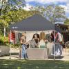 imageCROWN SHADES 10x10 Pop Up Canopy Tent with 1 Comercial Kit Instant Commercial Tent with Patended Centerlock 400D Silver Coated Fabric 1 Sidewall 4quot Wheels StoN Go BagGreyGray