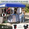 imageCROWN SHADES 10x10 Pop Up Canopy Tent with 1 Comercial Kit Instant Commercial Tent with Patended Centerlock 400D Silver Coated Fabric 1 Sidewall 4quot Wheels StoN Go BagGreyBlue