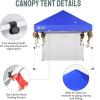 imageCROWN SHADES 10x10 Pop Up Canopy Tent with 1 Comercial Kit Instant Commercial Tent with Patended Centerlock 400D Silver Coated Fabric 1 Sidewall 4quot Wheels StoN Go BagGreyBlue